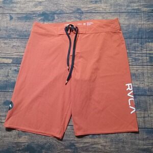 RVCA Performance Stretch Board Shorts Trunks Men's 32 Red